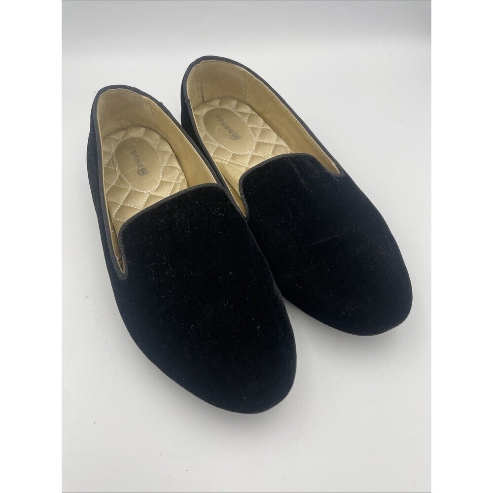Birdies The Starling Women's Size 8 Black Velvet Slippers Loafers Shoes.